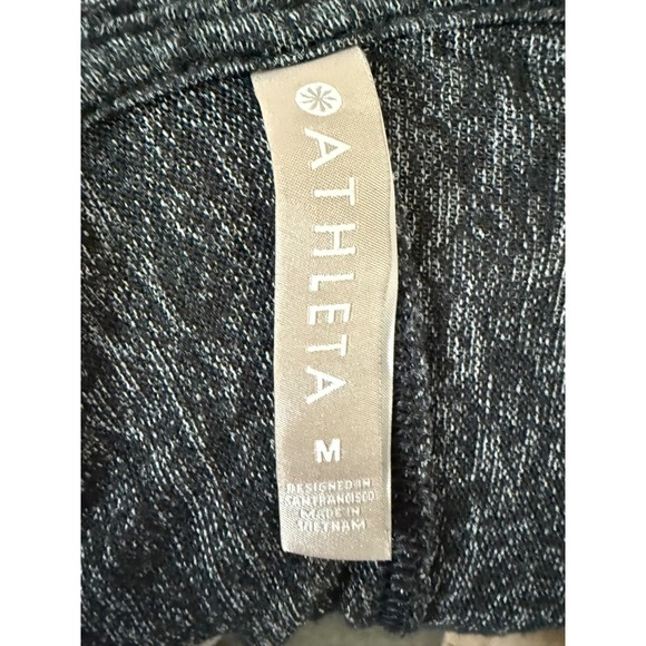 Athleta Gray Heathered Hooded Open Front Duster Cardigan with Thumb Holes - Picture 8 of 9